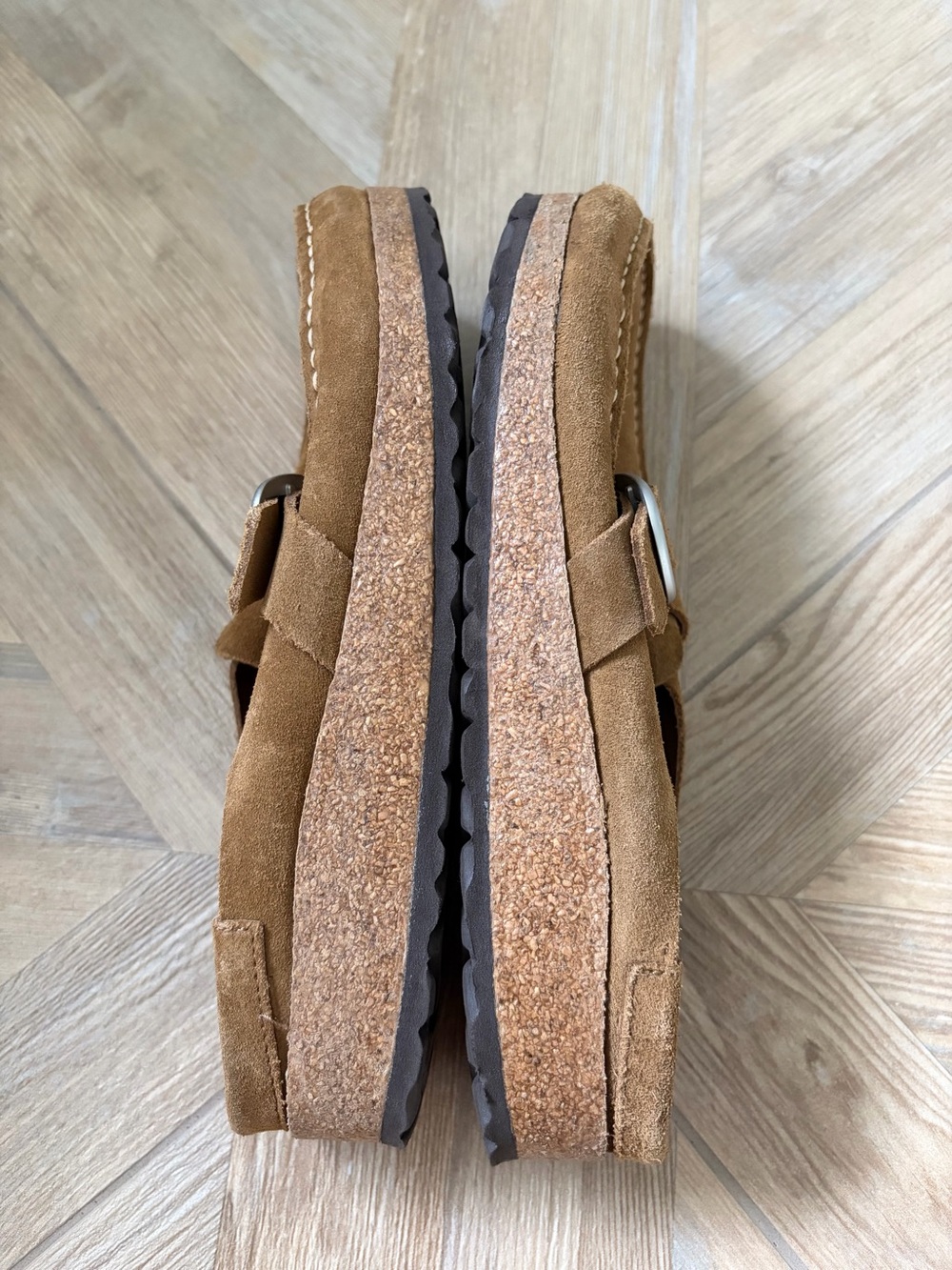 Birkenstock Buckley Suede Leather Clogs Mules Tea Women’s 10 Men’s 8 - Picture 5 of 8